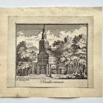 [Antique print, city view 1730] Suiderwouw (Zuiderwoude), published 1730, 1 p.