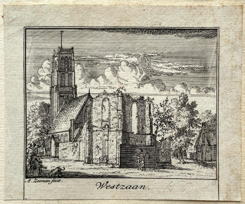 [Antique print, city view, 1730] Westzaan, published 1730, 1 p.