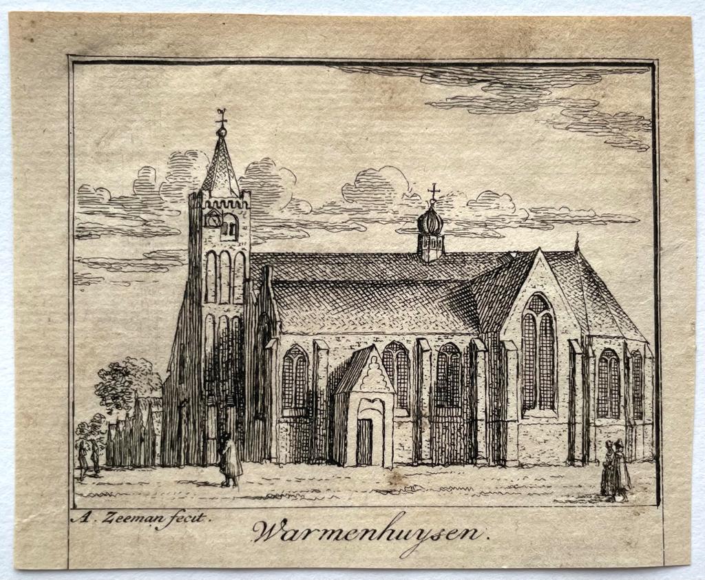 [Antique print, city view, 1730] Warmenhuysen (Warmenhuizen, Noord-Holland), published 1730, 1 p.