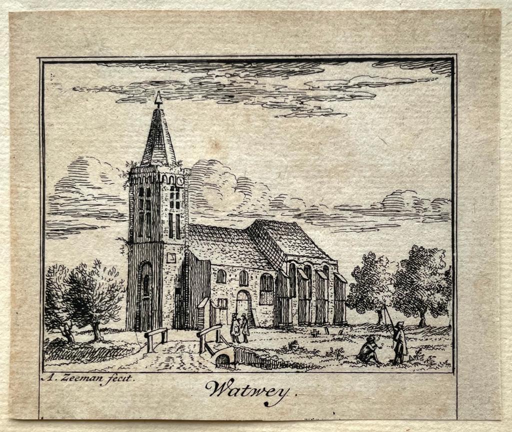 [Antique print, city view, 1730] Watwey (Wadway, Noord-Holland), published 1730, 1 p.