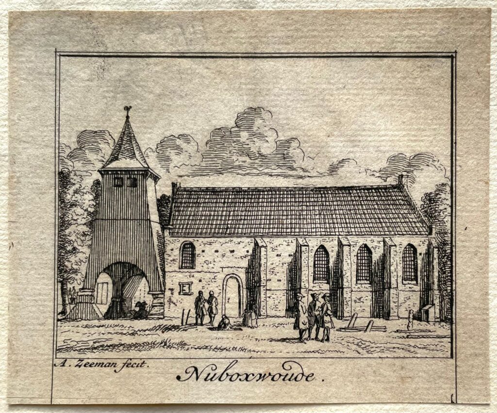 [Antique print, city view, 1730] Nuboxwoude (Nibbixwoud), published 1730, 1 p.