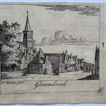 [Antique print, city view, 1730] Grootebroek, published 1730, 1 p.