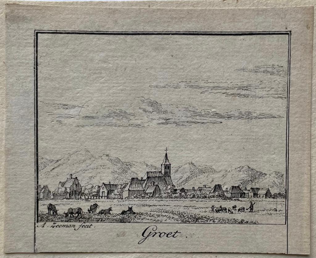 [Antique print, city view, 1730] The village of Groet, published 1730, 1 p.