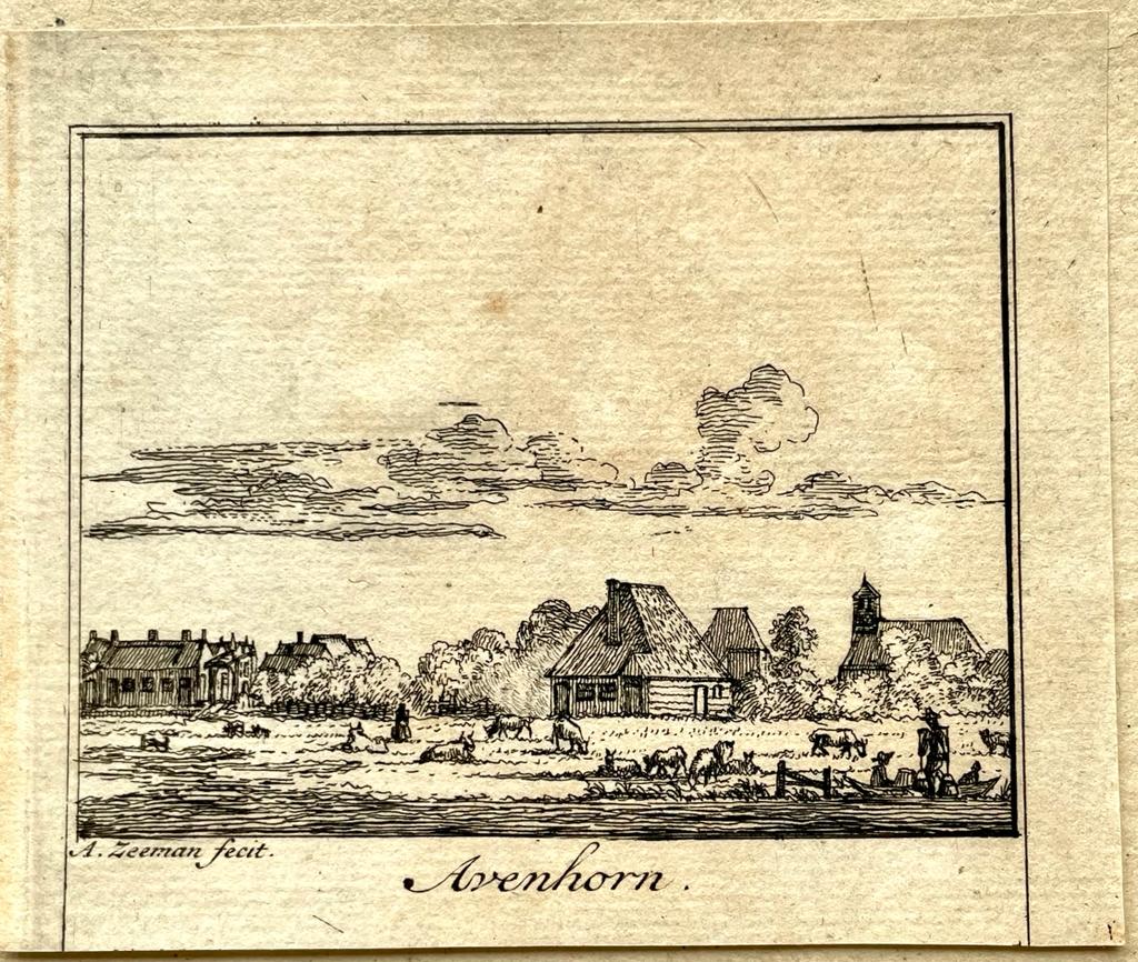 [Antique print, city view, 1730] Avenhorn, published 1730, 1 p.