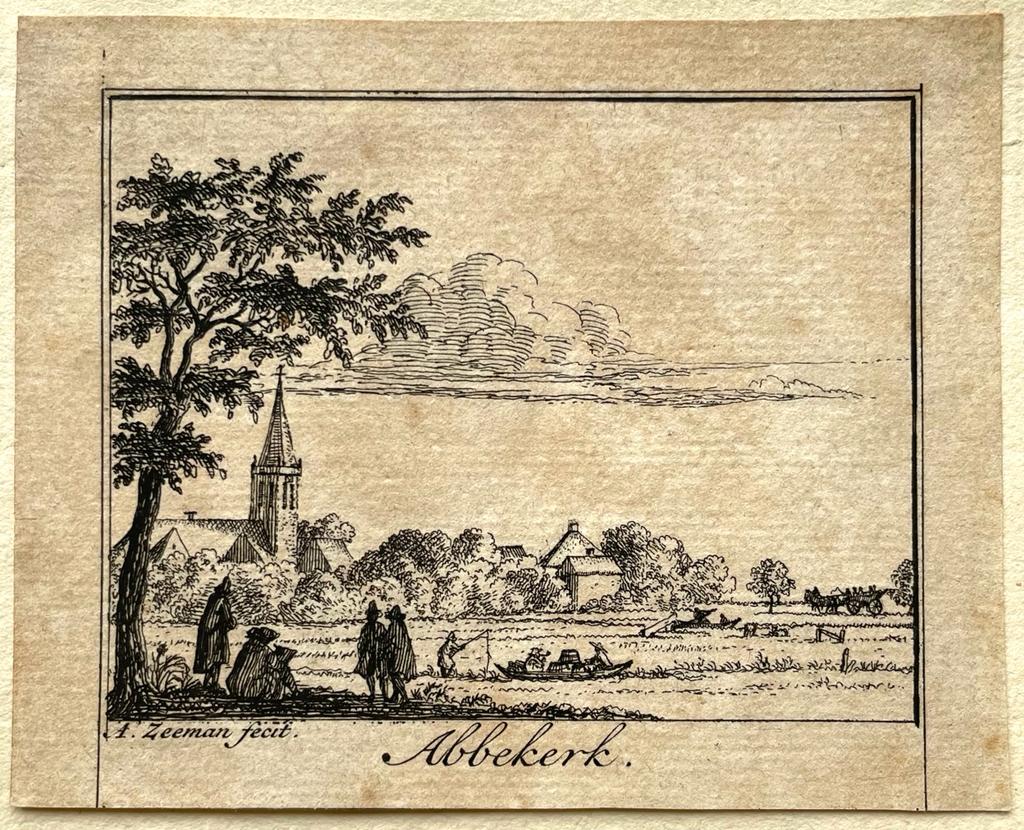 [Antique print, city view 1730] Abbekerk, published 1730, 1 p.