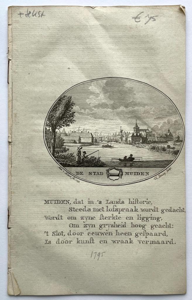 [Original city view, antique print] De stad Muiden, engraving made by Anna Catharina Brouwer, 1 p.