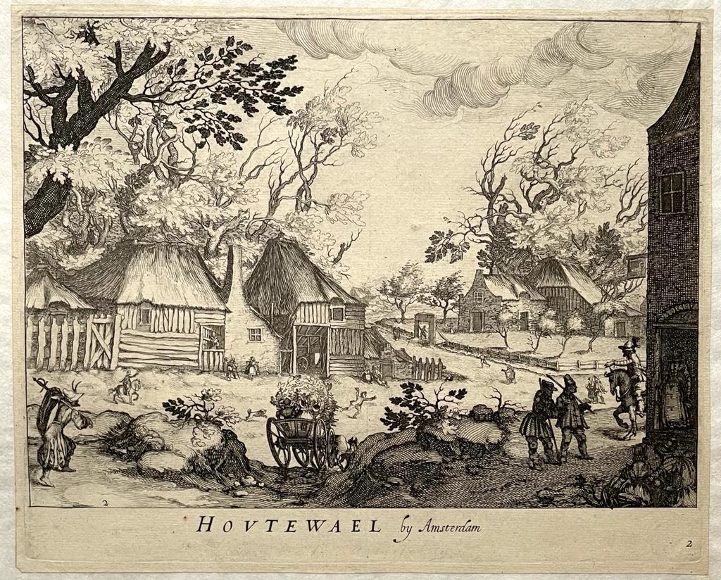 [Antique etching, 1610] Houtewael by Amsterdam, [Views of Amsterdam; Series title], S. Frisius, published 1610, 1 p.