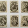 [Six antique engravings, ca 1678] Set of six devotional: S. Maurus, The adoration of the Shepherds, the Circumcision, St. Anne and Mary with John and Jesus, S. Lucy, Image of Devotion, 6 p.