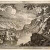 [Antique etching 1686] River landscape with old fortress on the left, published 1686, 1 p.