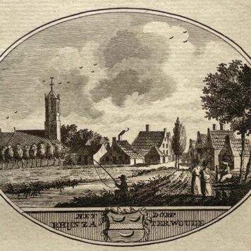 [Original city view, antique print] 't Dorp Rhijnzaterswoude, engraving made by Anna Catharina Brouwer, 1 p.