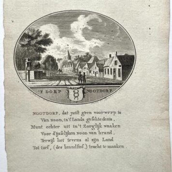 [Original city view, antique print] 't Nootdorp, engraving made by Anna Catharina Brouwer, 1 p.