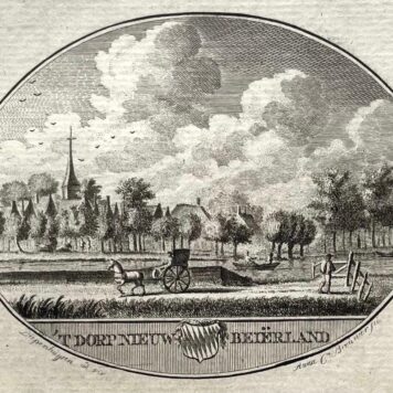 [Original city view, antique print] 't Dorp Nieuw-Beierland, engraving made by Anna Catharina Brouwer, 1 p.
