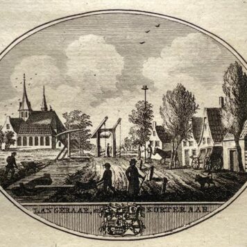 [Original city view, antique print] Langeraar en Korteraar, engraving made by Anna Catharina Brouwer, 1 p.