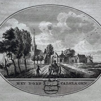 [Original city view, antique print] Het Dorp Calslagen, engraving made by Anna Catharina Brouwer, 1 p.