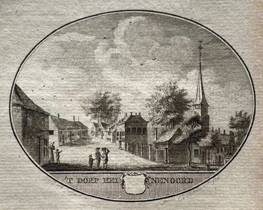 [Original city view, antique print] Het Dorp Heinenoord, engraving made by Anna Catharina Brouwer, 1 p.