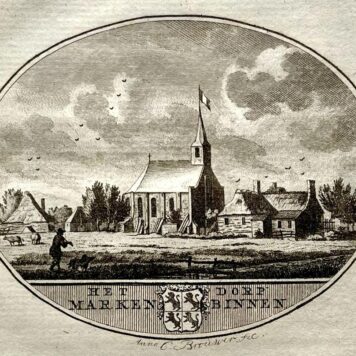 [Original city view, antique print] Het Dorp Marken Binnen, engraving made by Anna Catharina Brouwer, 1 p.