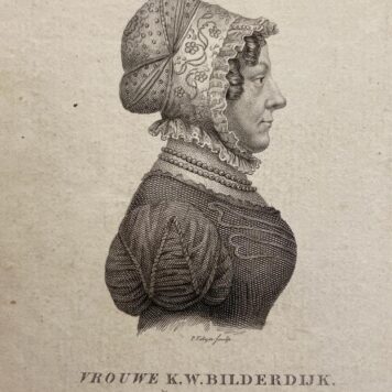 [Antique etching, female artist, ca 1831] Portrait print of Katharine Wilhelmina Schweickhardt (1777-1830), by Philippus Velijn, published ca 1831, 1 p.