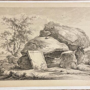 [Antique etching, Drenthe, hunnebed, ca 1816] Hunnebed te Midlaren, Drenthe, by Hendrik Schwegman (1761-1816), 1 p.
