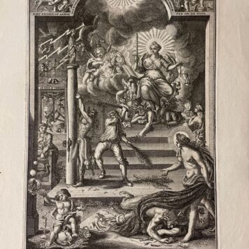 [Antique satirical print, Amsterdam, usury, ca 1739] Spotprent op de openbare executie van de Amsterdamse woekeraar en bedrieger Aron Abrams, published 1737-1739, 1 p.