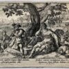 Antique Engraving 1612 - Mercury lulling Argus to Sleep - C. Van de Passe, published 1602-1612, 1 p.