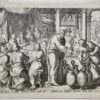 [Antique engraving 1646] Et sacra coniugij dignatus foedera tanto est Munere, qui lijmphas Bacchica dona facit (The Marriage at Cana), J. Wierix, published 1646, 1 p.