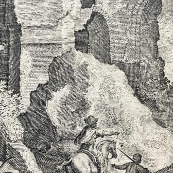 [Antique print, engraving] Landscape with ruins (Landschap met ruïne), published ca. 1600, 1 p.