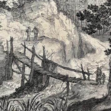 [Antique print, engraving] Wooded landscape, A. Sadeler, published ca. 1600, 1 p.