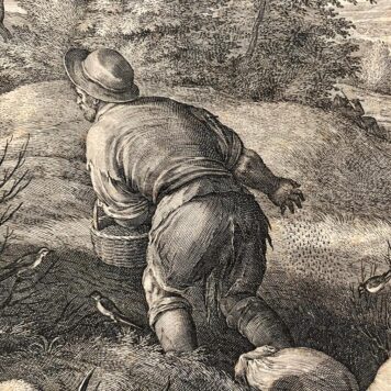 [Antique print, engraving] The little milkmaid, R. Sadeler, published 1601, 1 p.