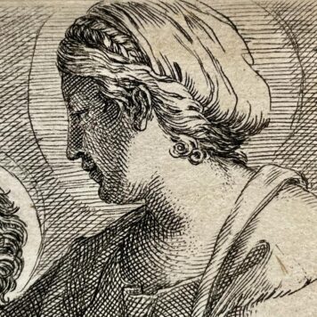 [Antique print, etching] Madonna della scodella, published 1606, 1 p.