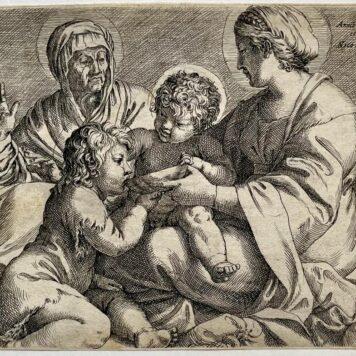 [Antique print, etching] Madonna della scodella, published 1606, 1 p.