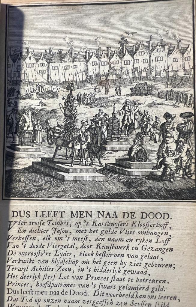 [Pamphlet 1723, drinks, first edition] Rouw-klachten van den heere Jacobus Veenhuysen benevens de lof der jenever, eerste en tweede deel. Amsterdam, voor den autheur, 1723.