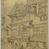 Antique Pencil Drawing 1884 - Old Londen - Signed and Dated - R.P. Spiers, 1 p.