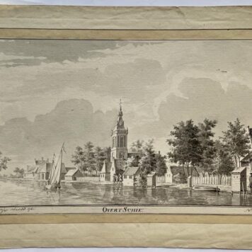 [Antique drawing] The village of Overschie in Zuid-Holland, Dirk Verrijk, dated 1761, 1 p.
