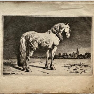 [Antique prints, original album, etching] The five horses, I.J. De Claussin, published ca. 1800, 1 p.
