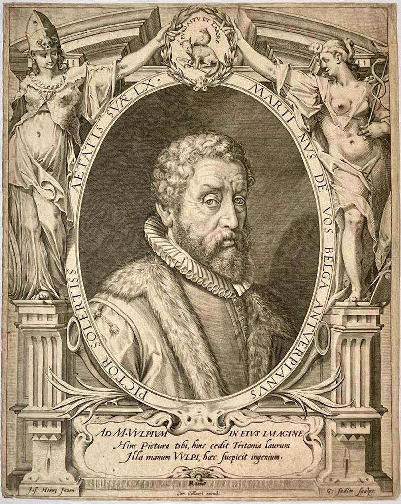 [Antique print, engraving ca 1592] Portrait of Maerten de Vos, A. Saedeler, ca. 1592, 1 p.