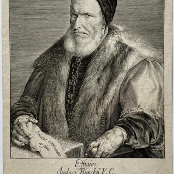 Antique Engraving - Half-Length Portrait of Jodocus Buyck, burgomaster of Amsterdam - J. Muller, published 1588-1628, 1 p.