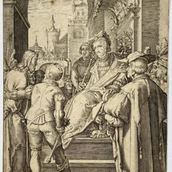 [Antique print, engraving, 1653] Christ before Pilate /Christus voor Pilatus (set title: Passion of Christ), published 1653, 1 p.