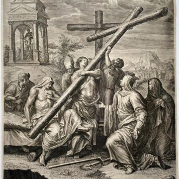 [Antique print, engraving] S. Helena discovering the real Cross, P. de Bailliu, published ca. 1680, 1 p.