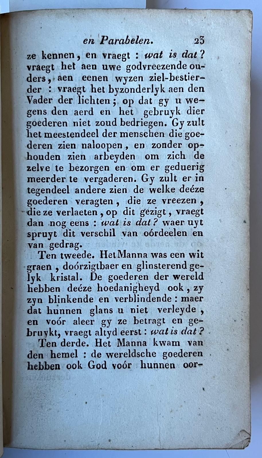[Literature 1828] Historien en parabelen van pater Bonaventura. Vert. uit het Frans. Mechelen, P.J. Hanicq, 1828, 8, 278 [2] pp.