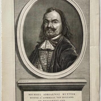 [Antique portrait print, etching] Portrait of Michiel de Ruyter (1607-1676), B. Picart, published 1730, 1 p.