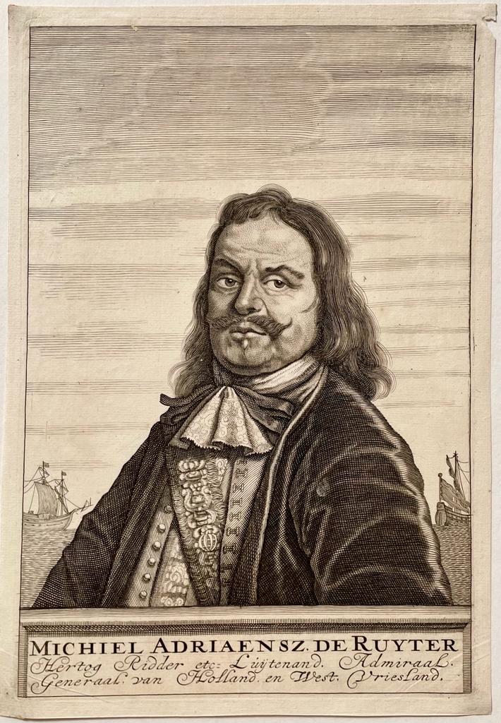 [Antique etching and engraving] Portrait of Michiel de Ruyter (1607-1676), Michiel de Ruiter, 1 p.