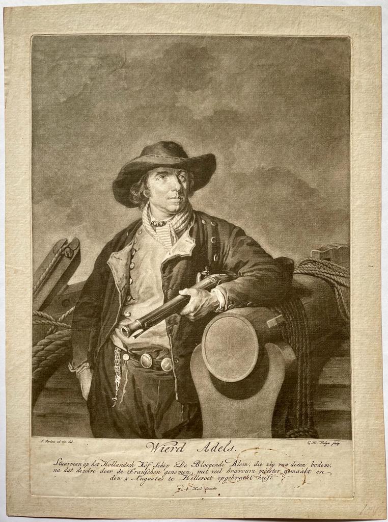 [Antique print, mezzotint] Portrait of Wiert (Wierd) Adels, published 1796, 1 p.