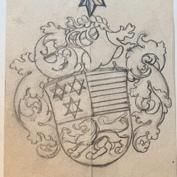 Wapenkaart/Coat of Arms: Original preparatory drawing of Rieken Coat of Arms/Family Crest, 1 p.