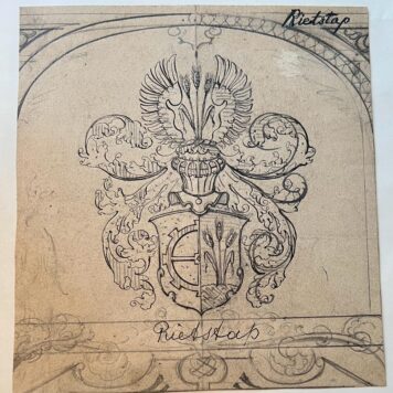 Wapenkaart/Coat of Arms: Original preparatory drawing of Rietstap Coat of Arms/Family Crest, 1 p.