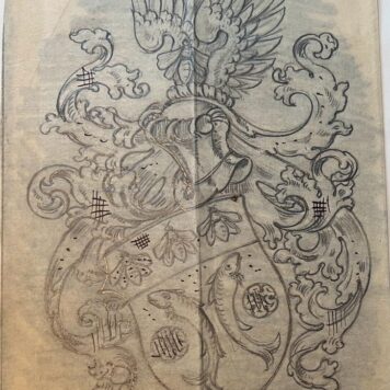 Wapenkaart/Coat of Arms: Original preparatory drawing of Rink Coat of Arms/Family Crest, 1 p.