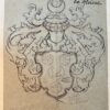 Wapenkaart/Coat of Arms: Original preparatory drawing of La Rivière (Riviere) Coat of Arms/Family Crest, 1 p.