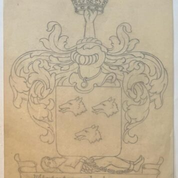 Wapenkaart/Coat of Arms: Original preparatory drawing of Robertson Coat of Arms/Family Crest, 1 p.