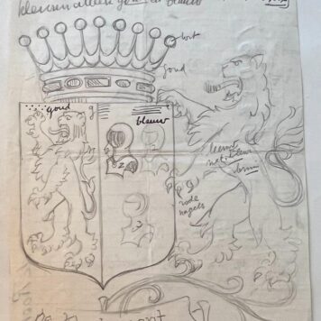 Wapenkaart/Coat of Arms: Original preparatory drawing of De Rochemont Coat of Arms/Family Crest, 1 p.