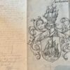 Wapenkaart/Coat of Arms: Original preparatory drawing of Rochussen Coat of Arms/Family Crest, 1 p.