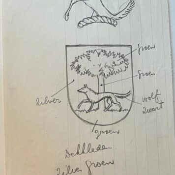 Wapenkaart/Coat of Arms: Original preparatory drawing of Roelfsema Coat of Arms/Family Crest, 1 p.